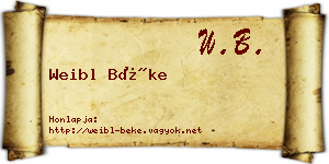 Weibl Béke névjegykártya